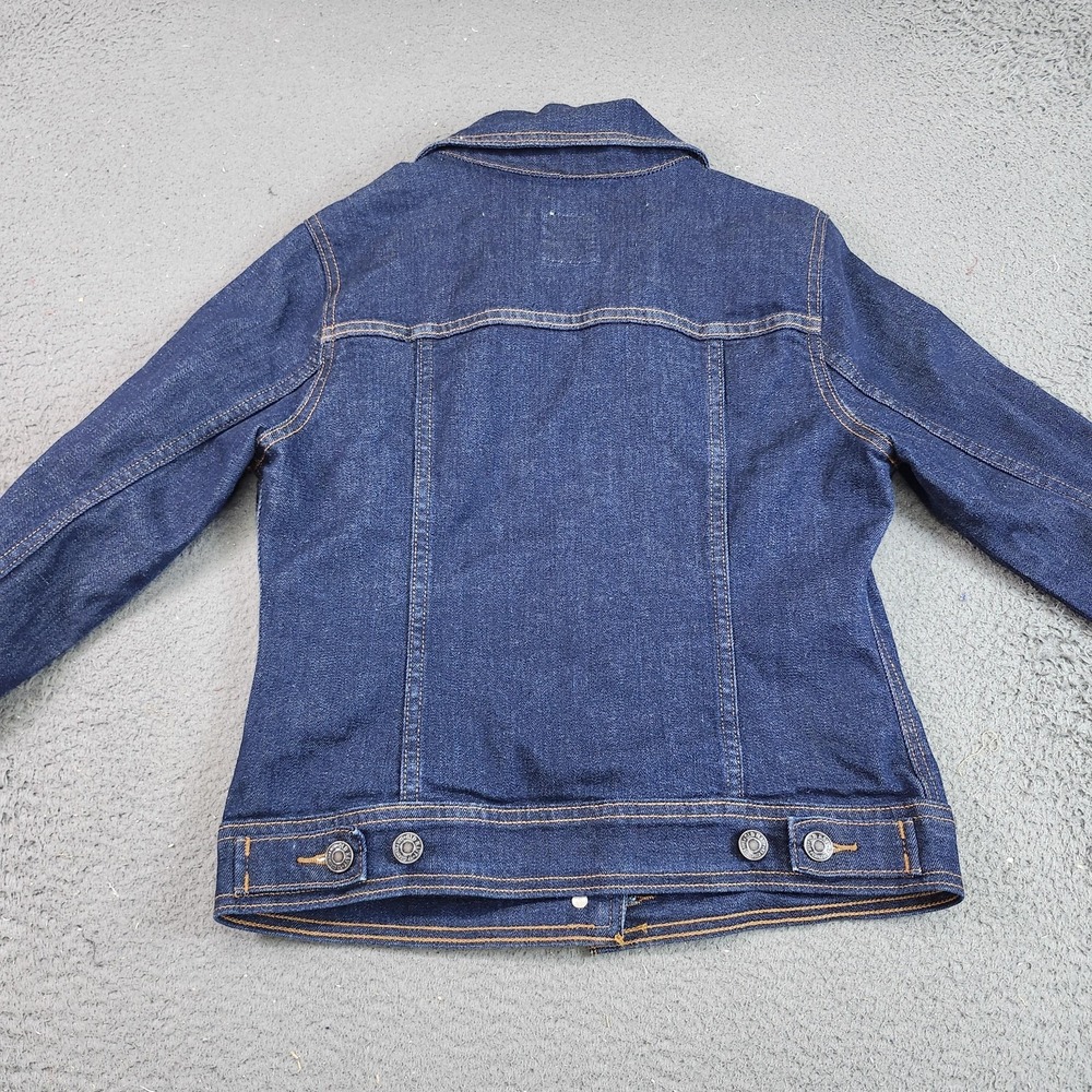 Old Navy Jacket Womens Petite Small Blue Denim Button Front Pockets Classic - Picture 9 of 10